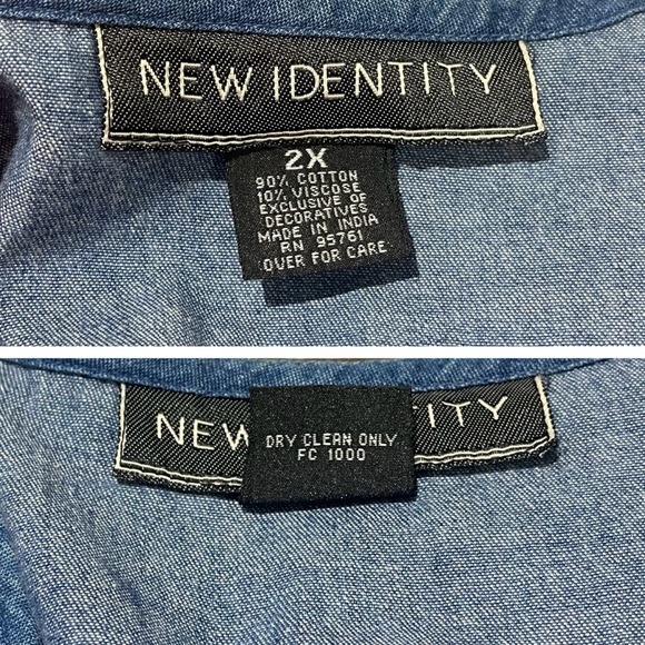 Vintage New Identity Patchwork Denim Vest Size 2X - Picture 5 of 7